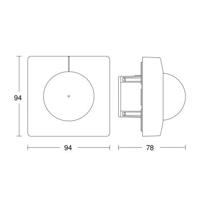 Steinel 058173 - Liikumisandur IS 3360 KNX ruut, valge