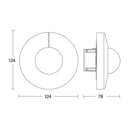 Steinel 058197 - Liikumisandur IS 3360-R KNX V3 IP54 ümmargune valge