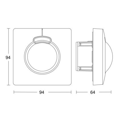 Steinel 058227 - Liikumisandur HF 3360 V3 KNX ruut, valge