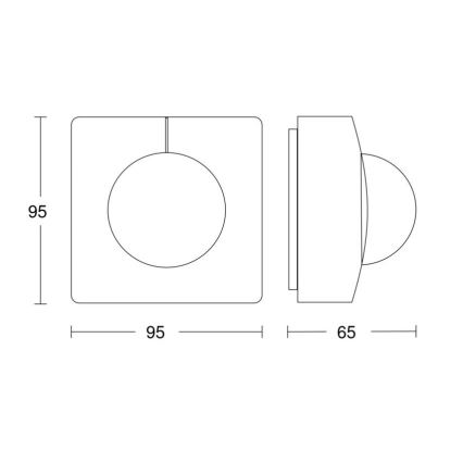 Steinel 058258 - Liikumisandur IS 345 V3 KNX IP54 ruut, valge