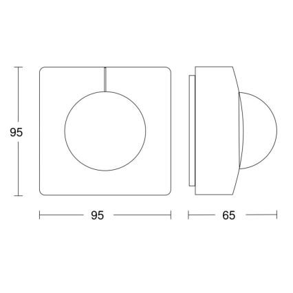 Steinel 058296 - Liikumisandur IS 345 MX Highbay V3 KNX IP54 ruut, valge