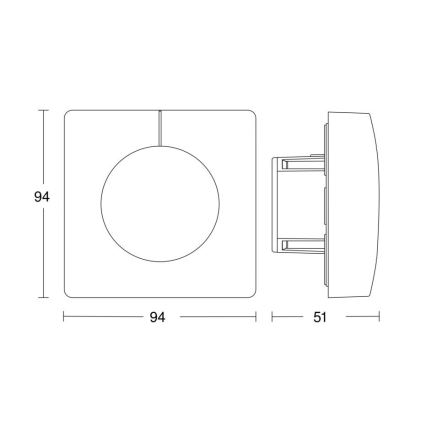 Steinel 058326 - Valgusandur Dual V3 KNX ruut, valge