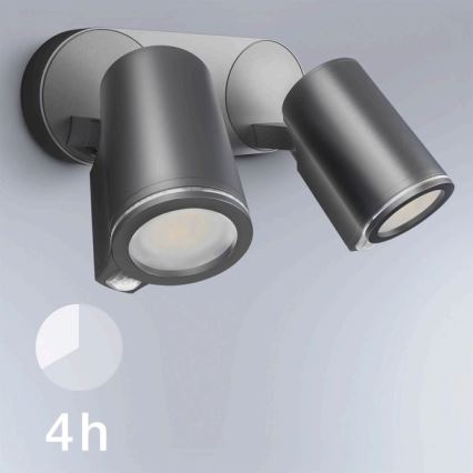 STEINEL 058654- LED Välivalgusti anduriga SPOT DUO 2xGU10/7,5W/230V IP44