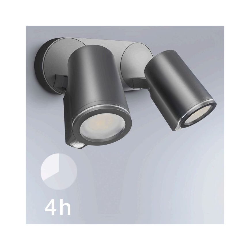 STEINEL 058654- LED Välivalgusti anduriga SPOT DUO 2xGU10/7,5W/230V IP44