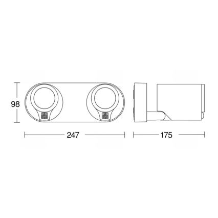 STEINEL 058654- LED Välivalgusti anduriga SPOT DUO 2xGU10/7,5W/230V IP44