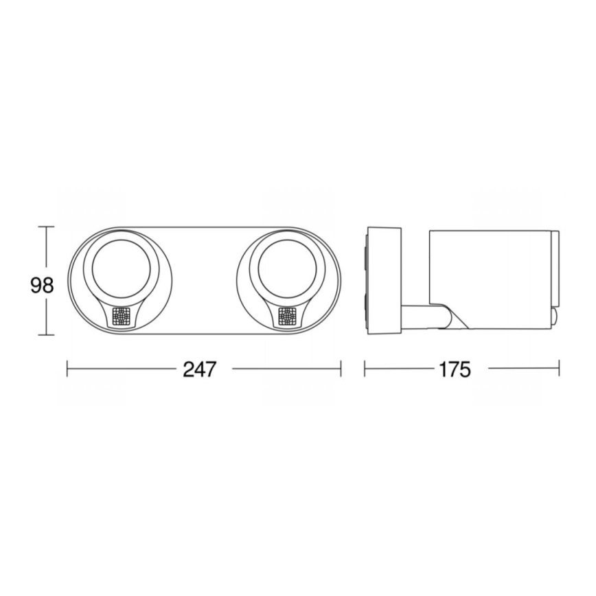 STEINEL 058654- LED Välivalgusti anduriga SPOT DUO 2xGU10/7,5W/230V IP44