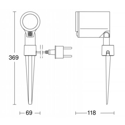 STEINEL 058685 – LED Välivalgusti anduriga SPOT GARDEN 1×GU10/7W/230V IP44