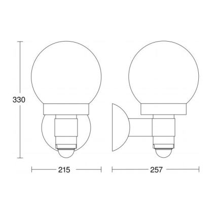 Steinel 059880 - LED Välivalgusti koos anduriga L 115 1xE27/60W/230V IP44