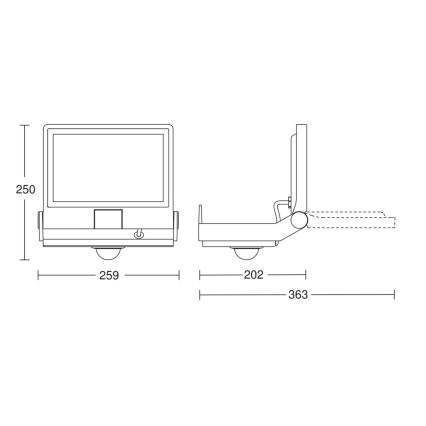 Steinel 069551 - LED Prožektor anduriga XLED PRO ONE Plus S LED/33,8W/230V IP44 3000K antratsiit + kaugjuhtimispult