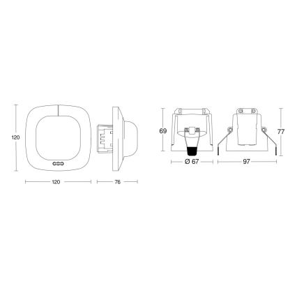 Steinel 079345 - Kohalolekuandur IR QUATTRO COM1 230V valge