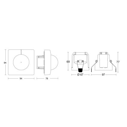 Steinel 079680 - Liikumisandur IS 345 KNX ruut, valge