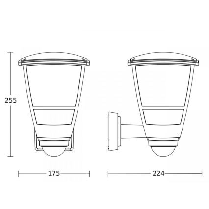 Steinel 084769 - Väli seinavalgusti koos anduriga L10S 1xE27/15W/230V IP44