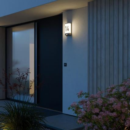 Steinel 094263 - Majale paigaldatav numbrimärk anduriga 1xE27/15W/230V L 14 S IP44