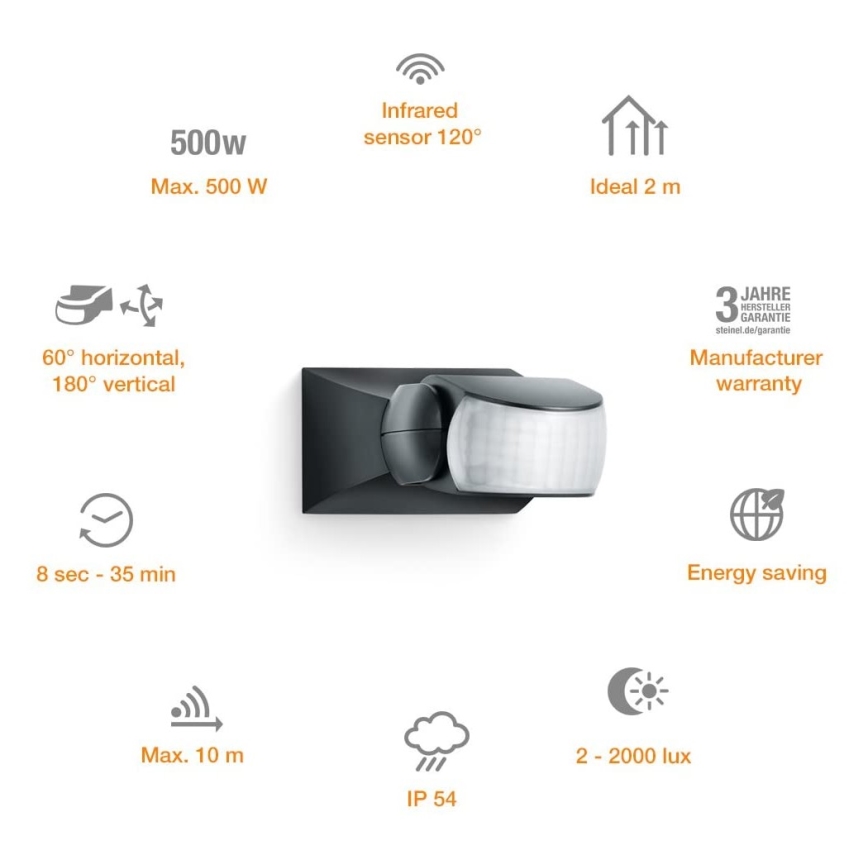 STEINEL 600419 - IS-1 Väli infrapunaandur must IP54