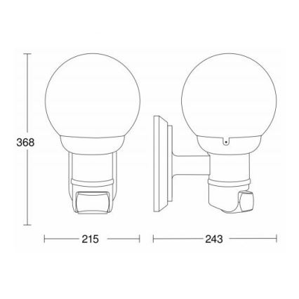 STEINEL 634315 - L 560 S Väli anduriga seinavalgusti valge IP44