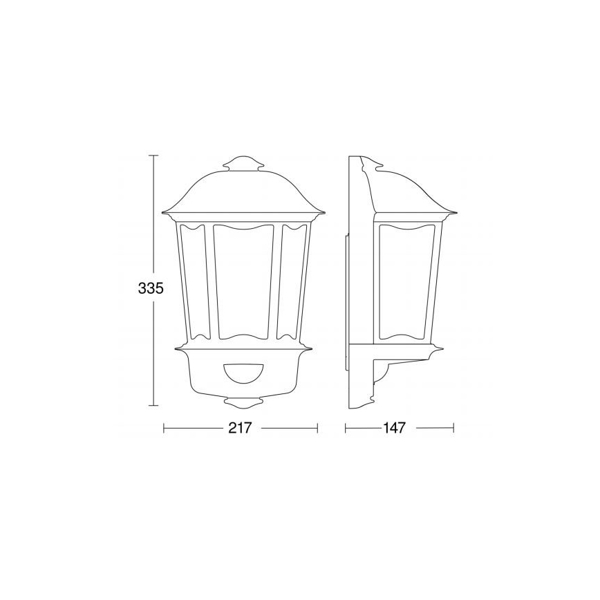 Steinel 644413 - Väli anduriga seinavalgusti L 190 S 1xE27/100W/230V IP44