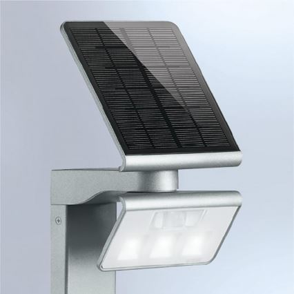 STEINEL 671211 - Päikesepaneeliga andur LED Prožektor XSolar GL-S 0,5W/LED hõbedane IP44 2500 mAh