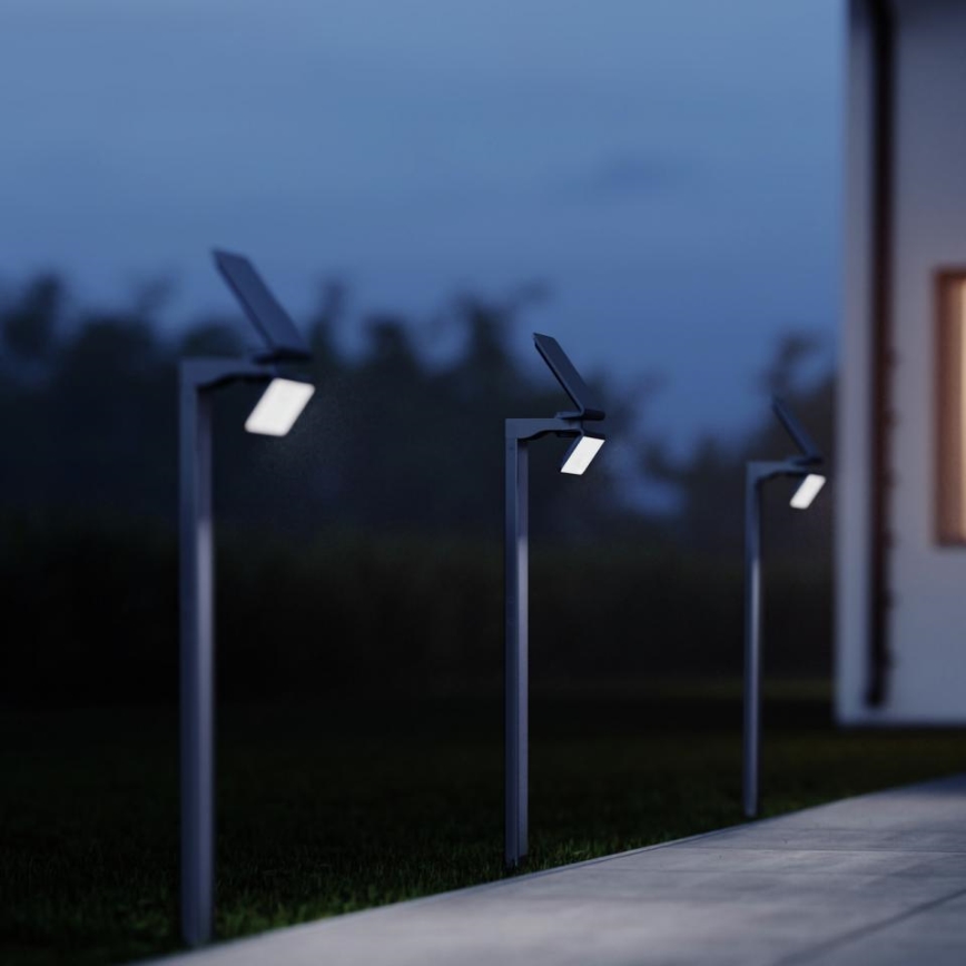 STEINEL 671211 - Päikesepaneeliga andur LED Prožektor XSolar GL-S 0,5W/LED hõbedane IP44 2500 mAh