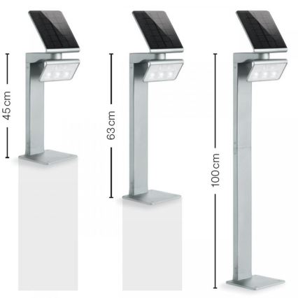STEINEL 671211 - Päikesepaneeliga andur LED Prožektor XSolar GL-S 0,5W/LED hõbedane IP44 2500 mAh