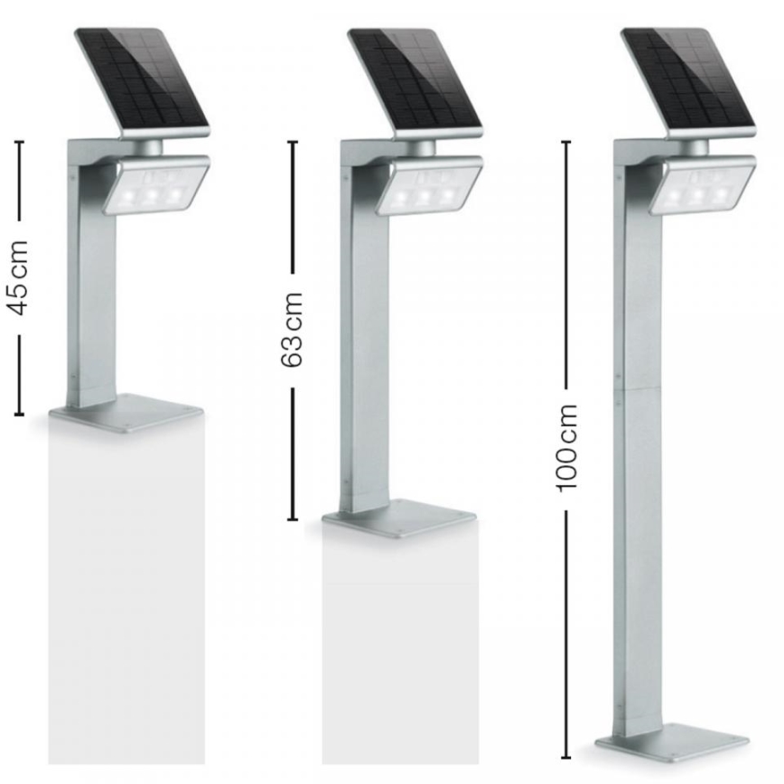 STEINEL 671211 - Päikesepaneeliga andur LED Prožektor XSolar GL-S 0,5W/LED hõbedane IP44 2500 mAh