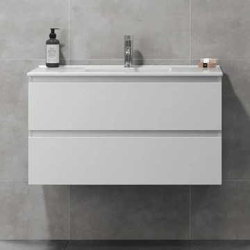 Stiilne vannitoakapp HENRY koos valamuga, 91 cm, valge