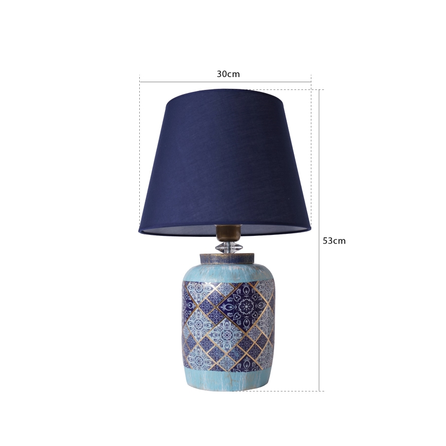 Stolnlamp RAMZES 1xE27/40W/230V sinine