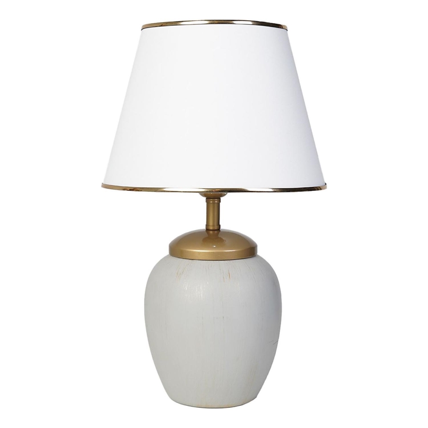 Stolnlamp RAMZES 1xE27/40W/230V valge/hall