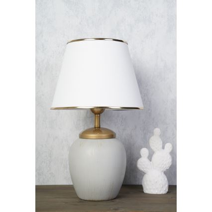 Stolnlamp RAMZES 1xE27/40W/230V valge/hall