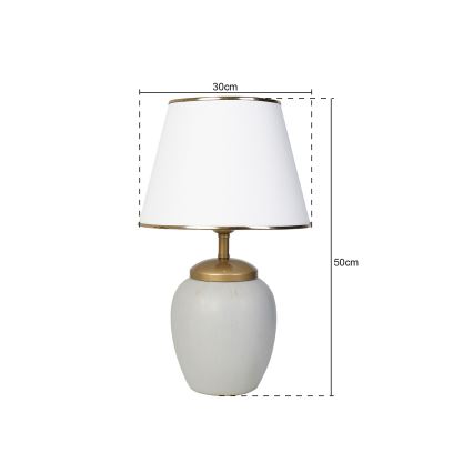 Stolnlamp RAMZES 1xE27/40W/230V valge/hall
