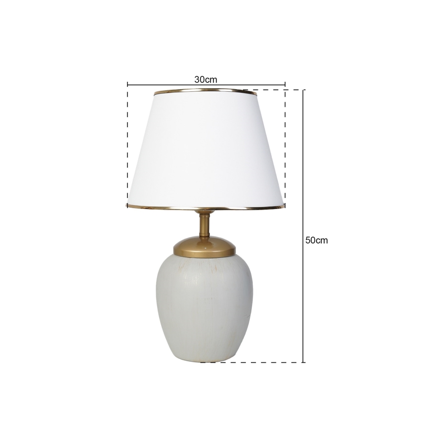 Stolnlamp RAMZES 1xE27/40W/230V valge/hall