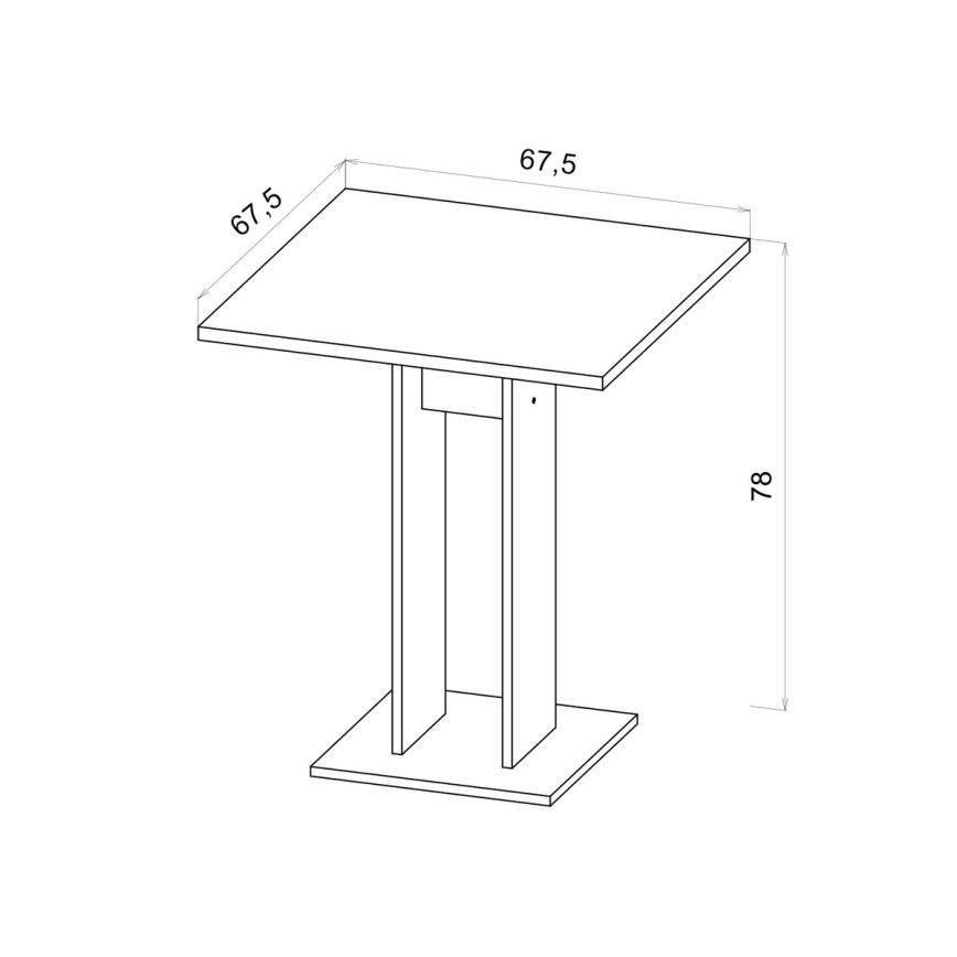 STRAPO laud 68x68 cm, valge