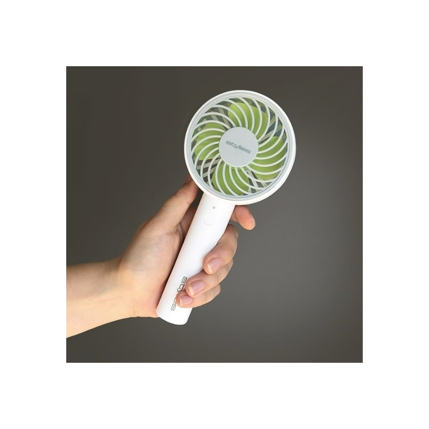 Stylies - Laetav käsiventilaator LACERTA 4W/5V 2500 mAh valge