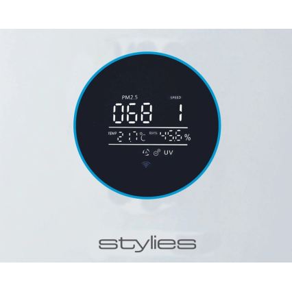 Stylies - õhupuhasti niisutajaga ja UV-C-lambiga ALPHA 68W/230V Wi-Fi valge