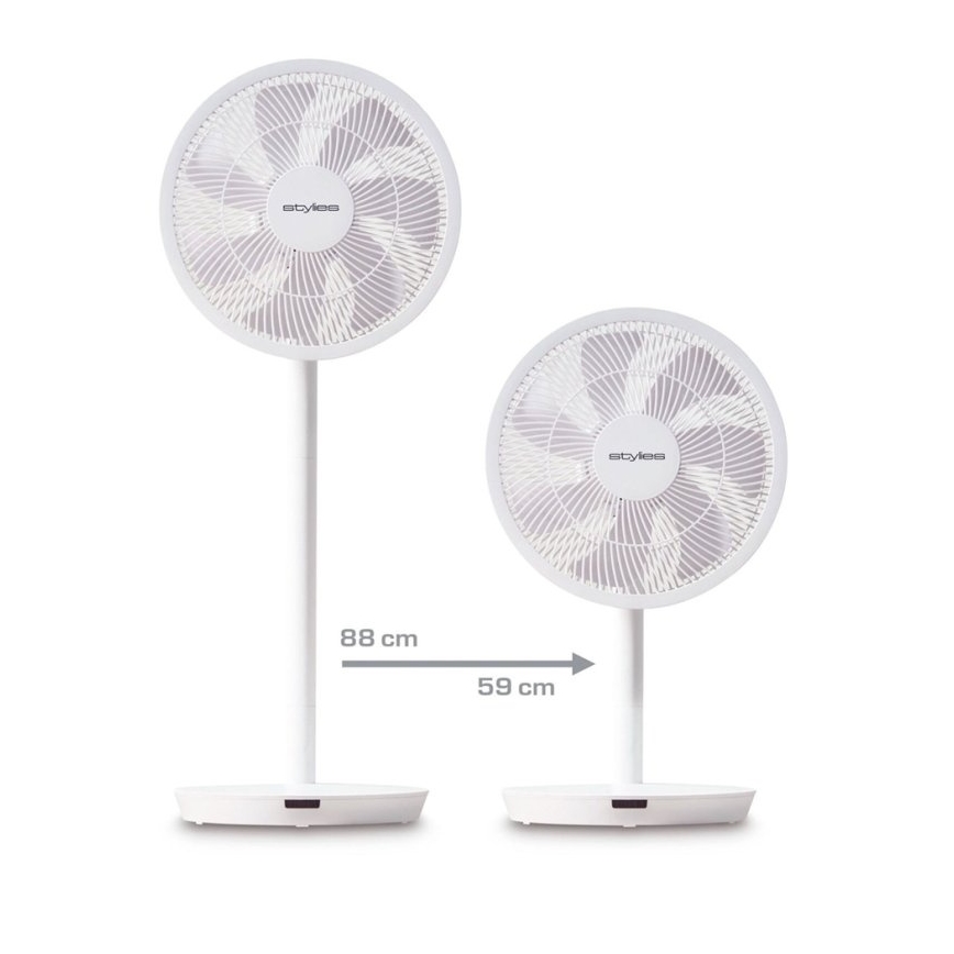 Stylies - Põrandaventilaator 2-ühes ANTILA 25W/230V 88 cm valge + kaugjuhtimispult