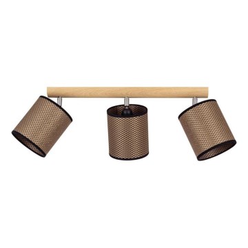 Suunatav laevalgusti BENITA 3xE27/25W/230V pruun/tamm