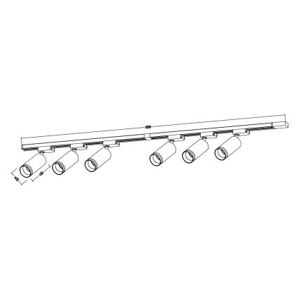 Suunatav liistvalgusti PIPE 6xGU10/10W/230V, valge