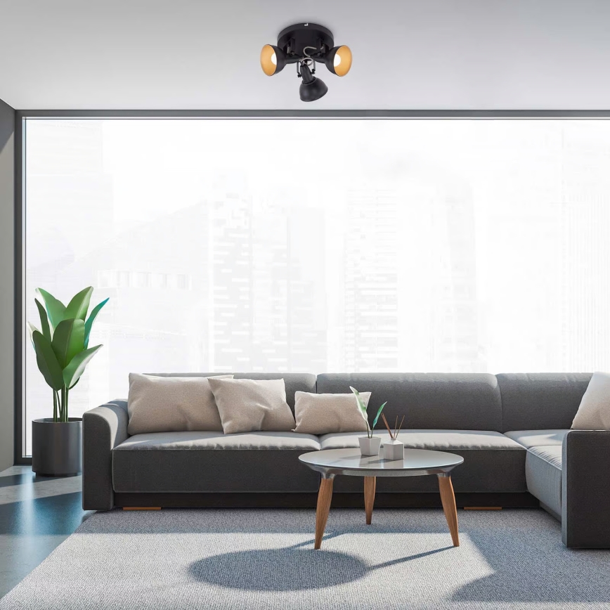 Suunatav punktvalgusti 3xE14/40W/230V must