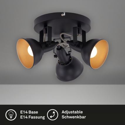 Suunatav punktvalgusti 3xE14/40W/230V must