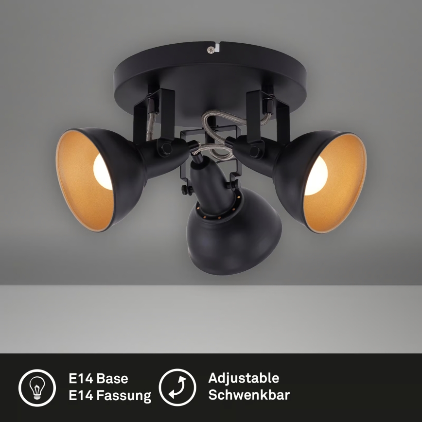 Suunatav punktvalgusti 3xE14/40W/230V must