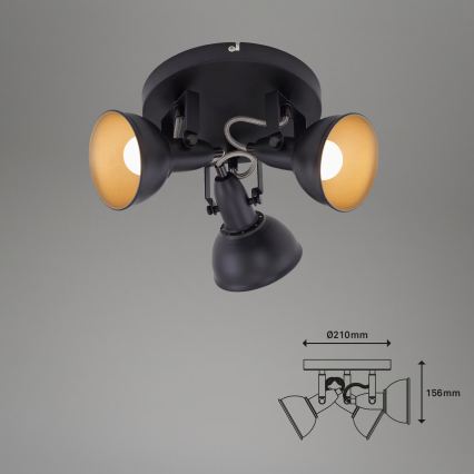 Suunatav punktvalgusti 3xE14/40W/230V must