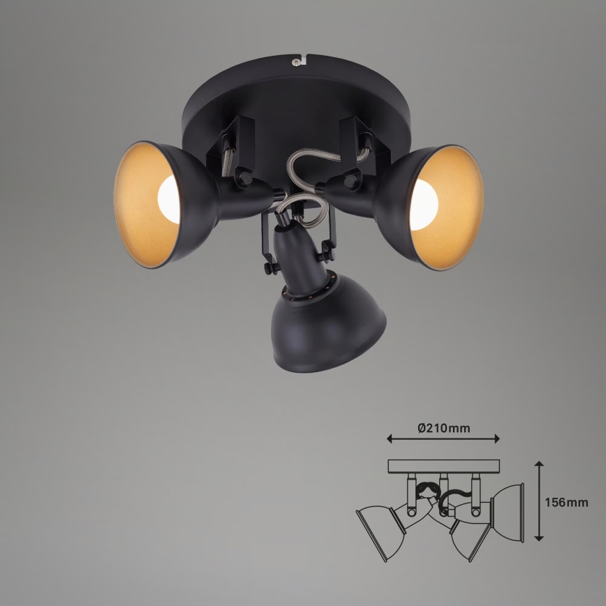 Suunatav punktvalgusti 3xE14/40W/230V must