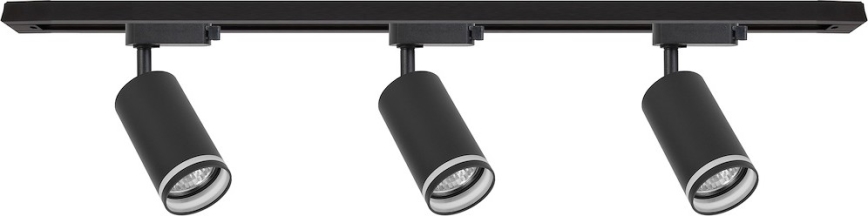 Suunatav valgusti liistkinnitusega PIPE 3xGU10/10W/230V, must