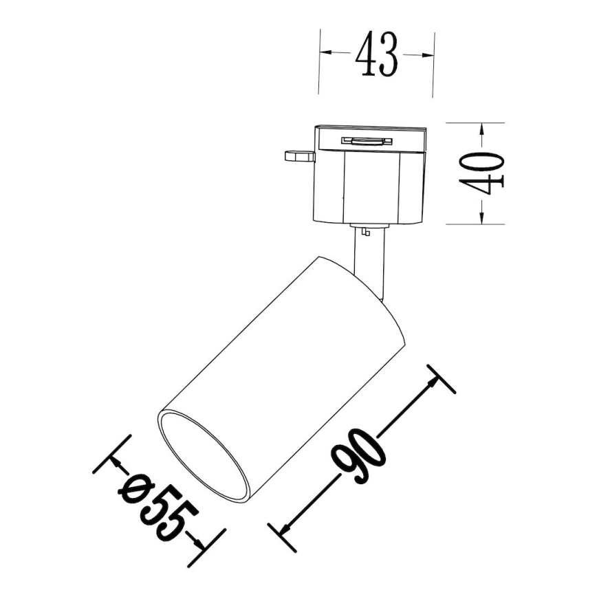 Suunavalgusti 1-faasilisse liistsüsteemi TIGER 1xGU10/10W/230V must