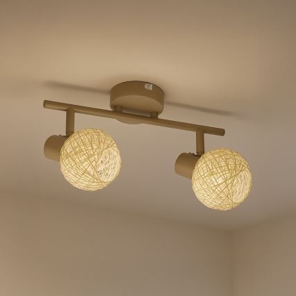 Suunavalgusti DEX 2xE14/10W/230V beež/kreemjas
