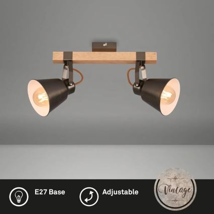 Suunavalgusti RETRO 2xE27/40W/230V pruun