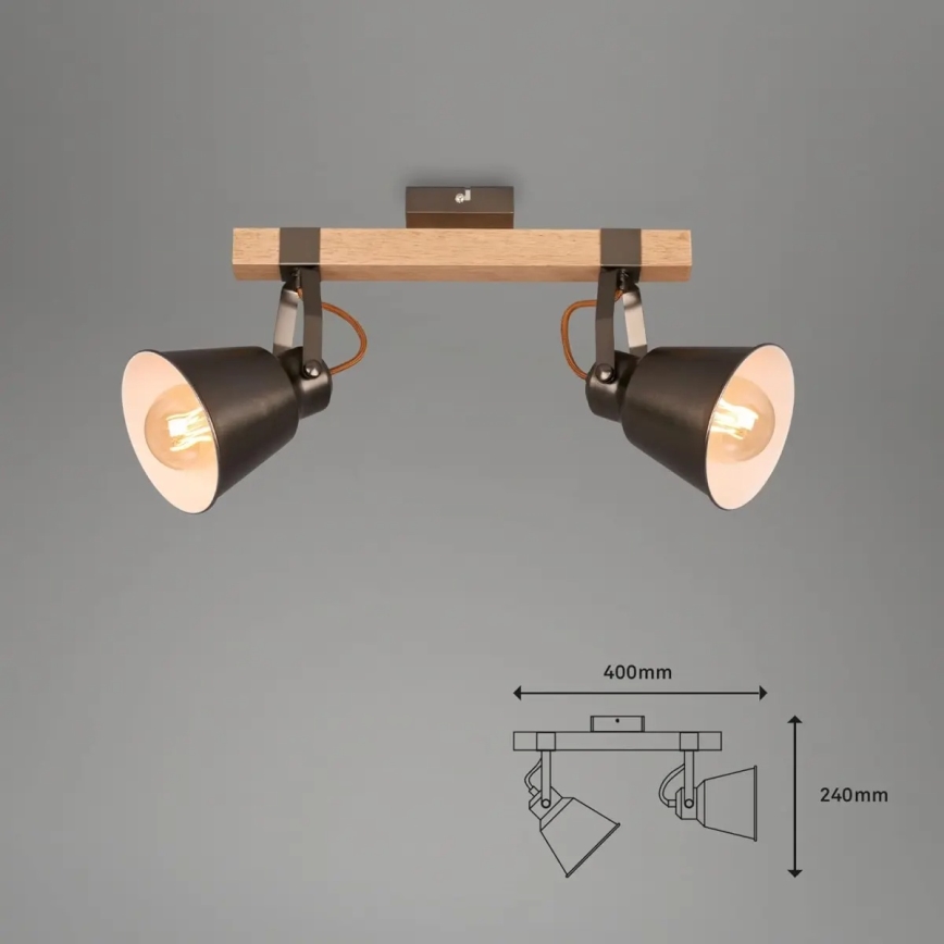 Suunavalgusti RETRO 2xE27/40W/230V pruun