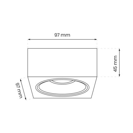 Süvistatav kohtvalgusti BALI 1xGU5,3/MR16/25W/12V ruut valge