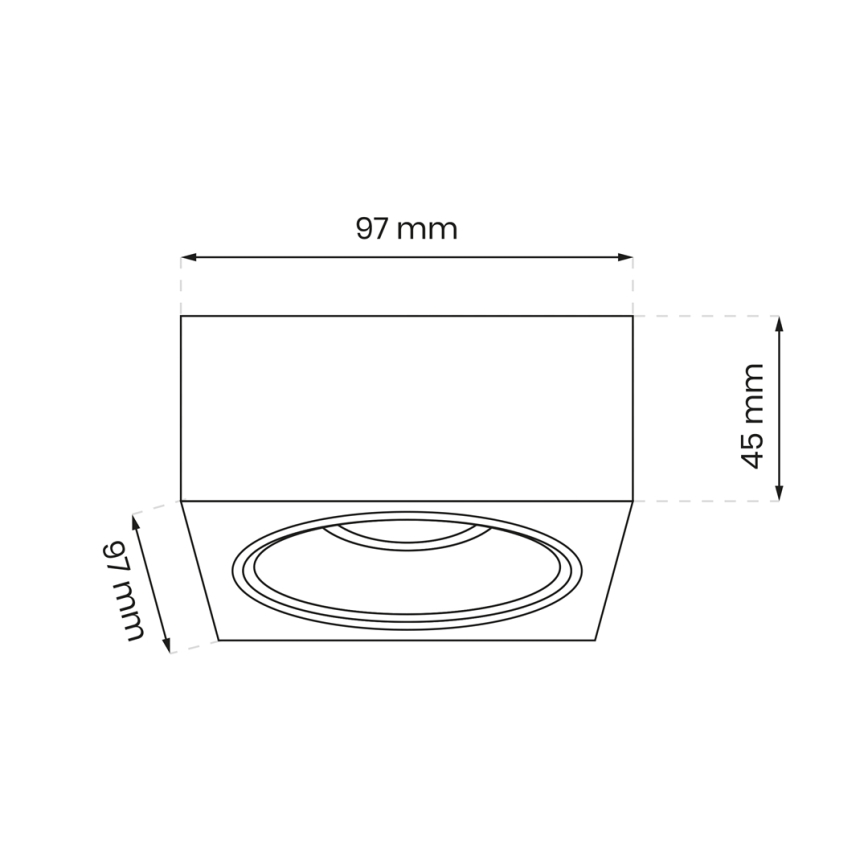 Süvistatav kohtvalgusti BALI 1xGU5,3/MR16/25W/12V ruut valge