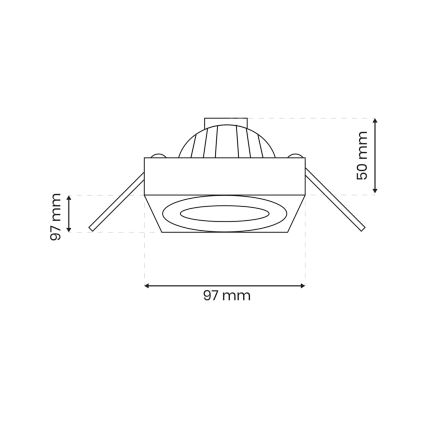 Süvistatav kohtvalgusti NUSA 1xGU5,3/MR16/50W/12V kandiline must