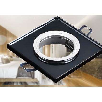 Süvistatav laevalgusti 1xGU10/MR16/10W/230V 9x9 cm must